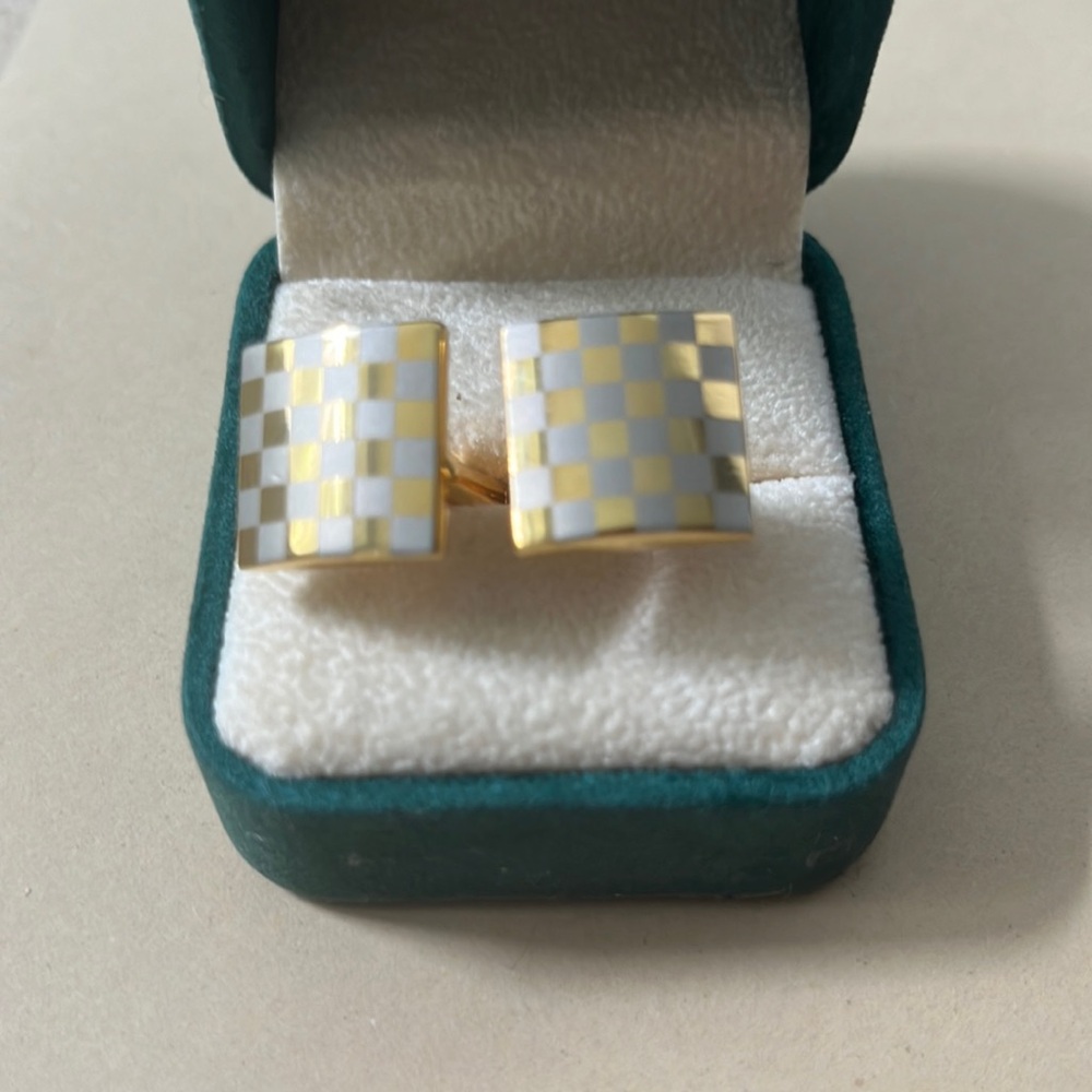 Gold and silver coated cuff links
